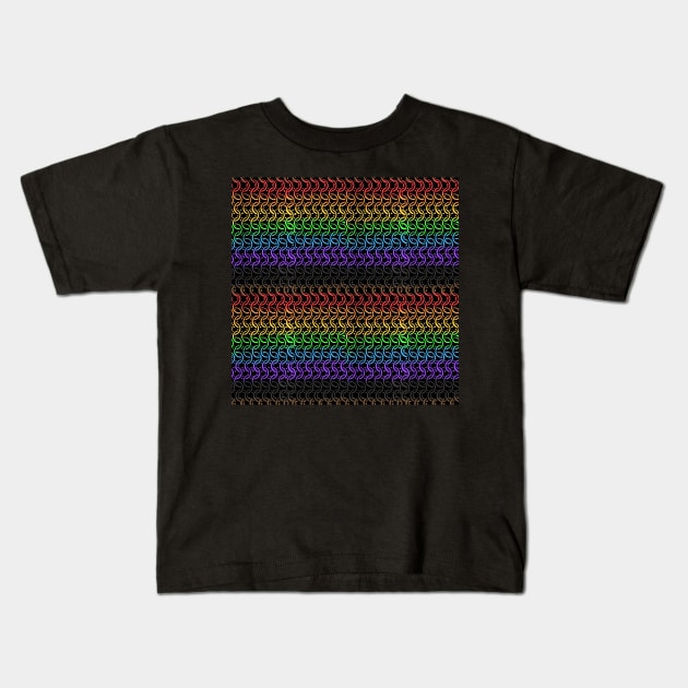 Progress Pride Flag Chainmail Print Kids T-Shirt by JamieWetzel